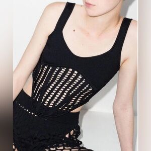 Like new condition* DION LEE razor cut black knit bustier. Black aus 10 / us 6.